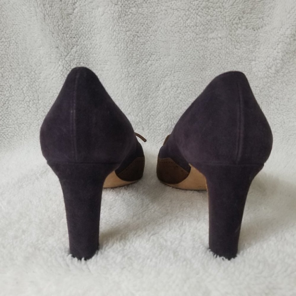 Manolo Blahnik two tone suede heels - Picture 4 of 5